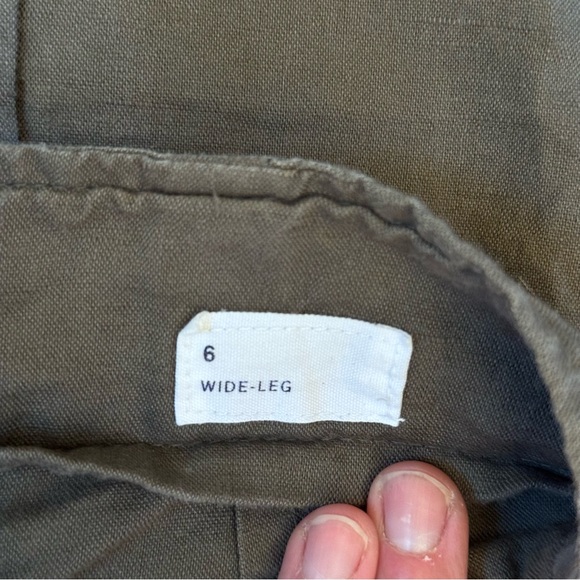 GAP Wide Leg Linen Cotton Blend Olive Green Pants Women’s Size 6 - Picture 9 of 10